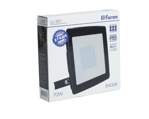 Дополнительное фото Светодиодный прожектор Feron LL-931 70W 6400K 41551: Купить в Интернет магазин освещения GCSVET.RU