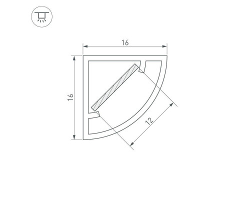 Дополнительное фото Профиль Arlight WPH-KANT-H16-2000 OPAL 023166: Купить в Интернет магазин освещения GCSVET.RU