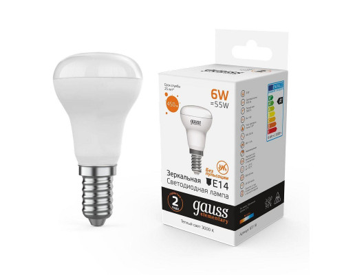 Основное фото Светодиодная лампочка Gauss Elementary R50 63116: Купить в Интернет магазин освещения GCSVET.RU