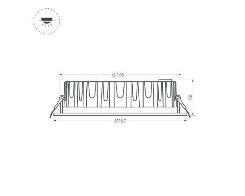 Дополнительное фото Светильник встраиваемый Arlight MS-MIST-BUILT-R187-21W Day4000 (WH, 110 deg, 230V) 039063: Купить в Интернет магазин освещения GCSVET.RU