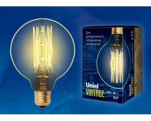 Дополнительное фото Ретро лампа (UL-00000486) Uniel E27 40W золотистая IL-V-L45A-40/GOLDEN/E27 CW01: Купить в Интернет магазин освещения GCSVET.RU