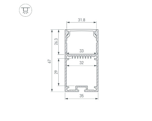 Дополнительное фото Профиль Arlight LINE-S-3667-3000 BLACK  042903: Купить в Интернет магазин освещения GCSVET.RU
