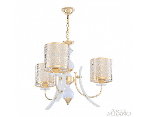Дополнительное фото Люстра подвесная Arte Milano Florentia-6067 306067/3 Wh/Gd: Купить в Интернет магазин освещения GCSVET.RU