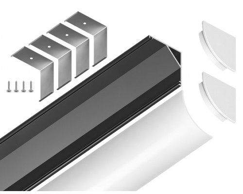 Дополнительное фото Алюминиевый угловой профиль Ambrella Light Alum Profile GP2100BK: Купить в Интернет магазин освещения GCSVET.RU