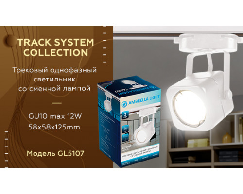 Дополнительное фото Светильник трековый (однофазный) Ambrella Light Track System GL5107: Купить в Интернет магазин освещения GCSVET.RU