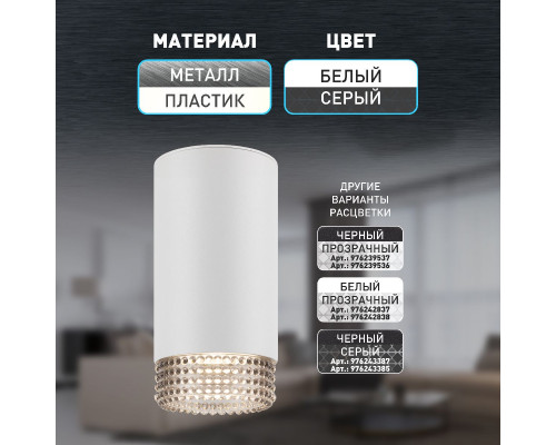 Дополнительное фото Светильник накладной Эра OL40 WH/GR Б0058478: Купить в Интернет магазин освещения GCSVET.RU