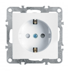 Розетка Stekker Эрна c/з 16A 250V с защитной шторкой белый PST16-9110-01 39317