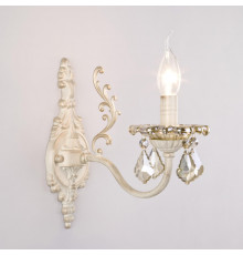 Настенный светильник Eurosvet 3281/1 белый с золотом/тонированный хрусталь Strotskis