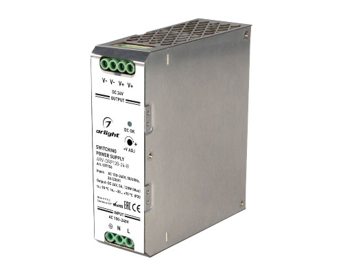 Основное фото Сетевой адаптер Arlight ARV-DRP120-24-B (24V, 5A, 120W) 037156: Купить в Интернет магазин освещения GCSVET.RU