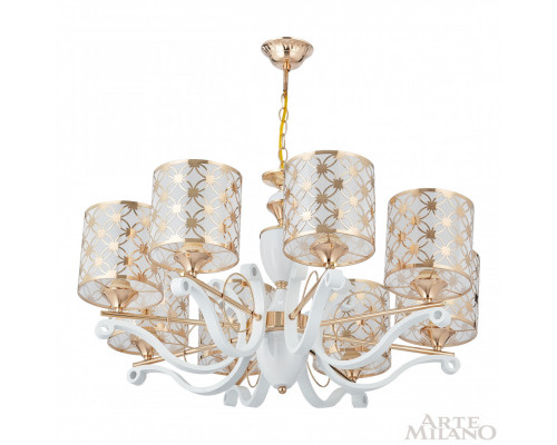 Дополнительное фото Люстра подвесная Arte Milano Florentia-3097 303097/8 Wh/Gd: Купить в Интернет магазин освещения GCSVET.RU