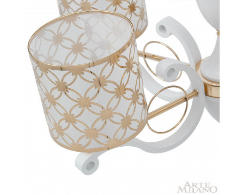 Дополнительное фото Люстра подвесная Arte Milano Florentia-3097 303097/8 Wh/Gd: Купить в Интернет магазин освещения GCSVET.RU