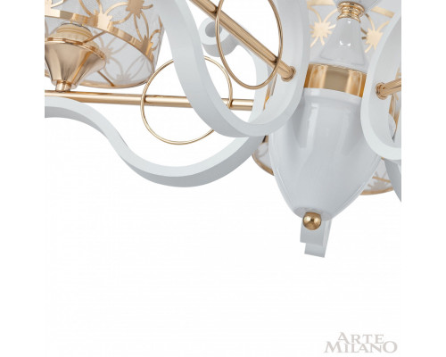 Дополнительное фото Люстра подвесная Arte Milano Florentia-3097 303097/8 Wh/Gd: Купить в Интернет магазин освещения GCSVET.RU
