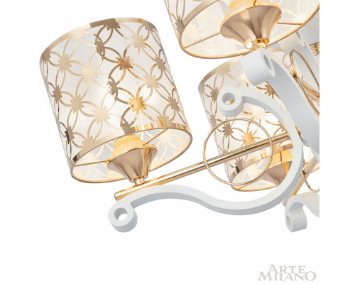 Дополнительное фото Люстра подвесная Arte Milano Florentia-3097 303097/8 Wh/Gd: Купить в Интернет магазин освещения GCSVET.RU