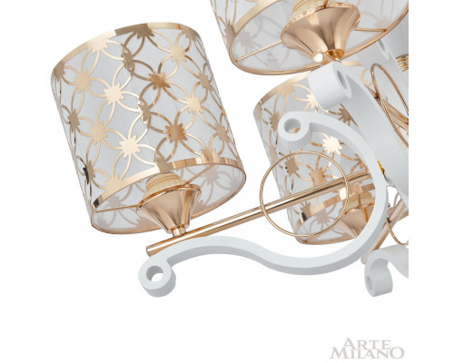 Дополнительное фото Люстра подвесная Arte Milano Florentia-3097 303097/8 Wh/Gd: Купить в Интернет магазин освещения GCSVET.RU