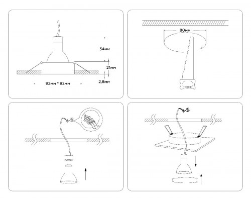 Дополнительное фото Светильник встраиваемый Ambrella Light Standard Tech A8926: Купить в Интернет магазин освещения GCSVET.RU