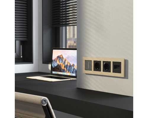 Дополнительное фото Рамка на 4 поста Werkel AluMax 4690389204128 W0043511 a066336: Купить в Интернет магазин освещения GCSVET.RU