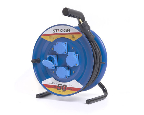 Дополнительное фото Удлинитель на металлической катушке 4-местный Stekker PRF02-41-50 50м 39297: Купить в Интернет магазин освещения GCSVET.RU