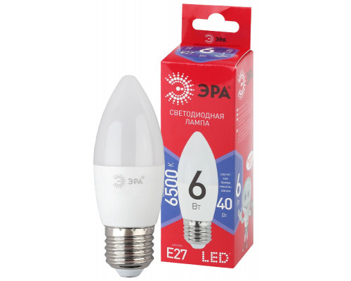 Основное фото Светодиодная лампочка Эра LED B35-6W-865-E27 R Б0045340: Купить в Интернет магазин освещения GCSVET.RU
