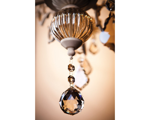 Дополнительное фото Люстра подвесная Eurosvet 3281/5 белый с золотом/тонированный хрусталь Strotskis: Купить в Интернет магазин освещения GCSVET.RU