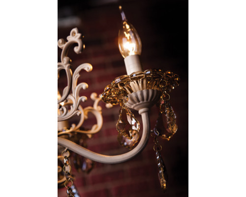 Дополнительное фото Люстра подвесная Eurosvet 3281/5 белый с золотом/тонированный хрусталь Strotskis: Купить в Интернет магазин освещения GCSVET.RU