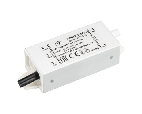Основное фото Сетевой адаптер Arlight ARPV-24010-D (24V, 0.42A, 10W) 026909(1): Купить в Интернет магазин освещения GCSVET.RU