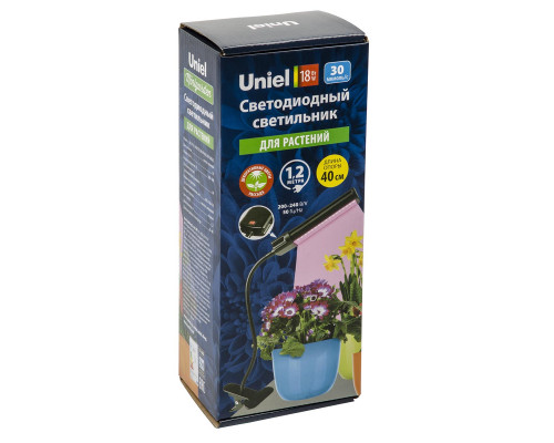 Дополнительное фото Светильник для растений Uniel ULT-P31-18W/SPLE/40 IP40 Black Single: Купить в Интернет магазин освещения GCSVET.RU