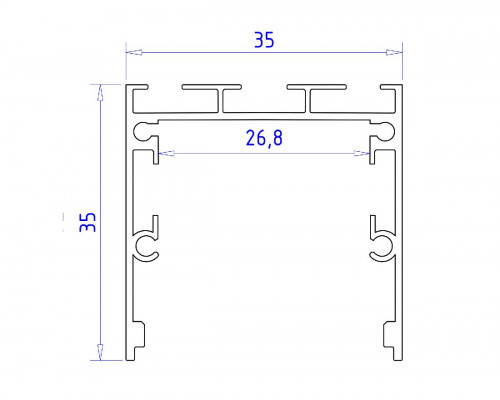 Дополнительное фото Алюминиевый профиль Ambrella Light Profile System GP2550BK: Купить в Интернет магазин освещения GCSVET.RU