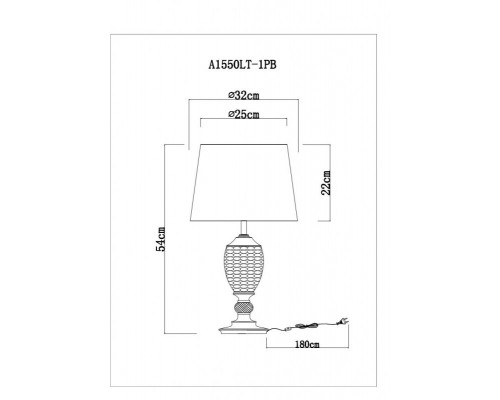 Дополнительное фото Лампа настольная ARTE Lamp A1550LT-1PB: Купить в Интернет магазин освещения GCSVET.RU