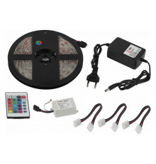 Светодиодная лента (влагозащищенная) ЭРА 14,4W/m 60LED/m 5050SMD RGB 5M 5050kit-14,4-60-12-IP65-RGB-5m Б0043070