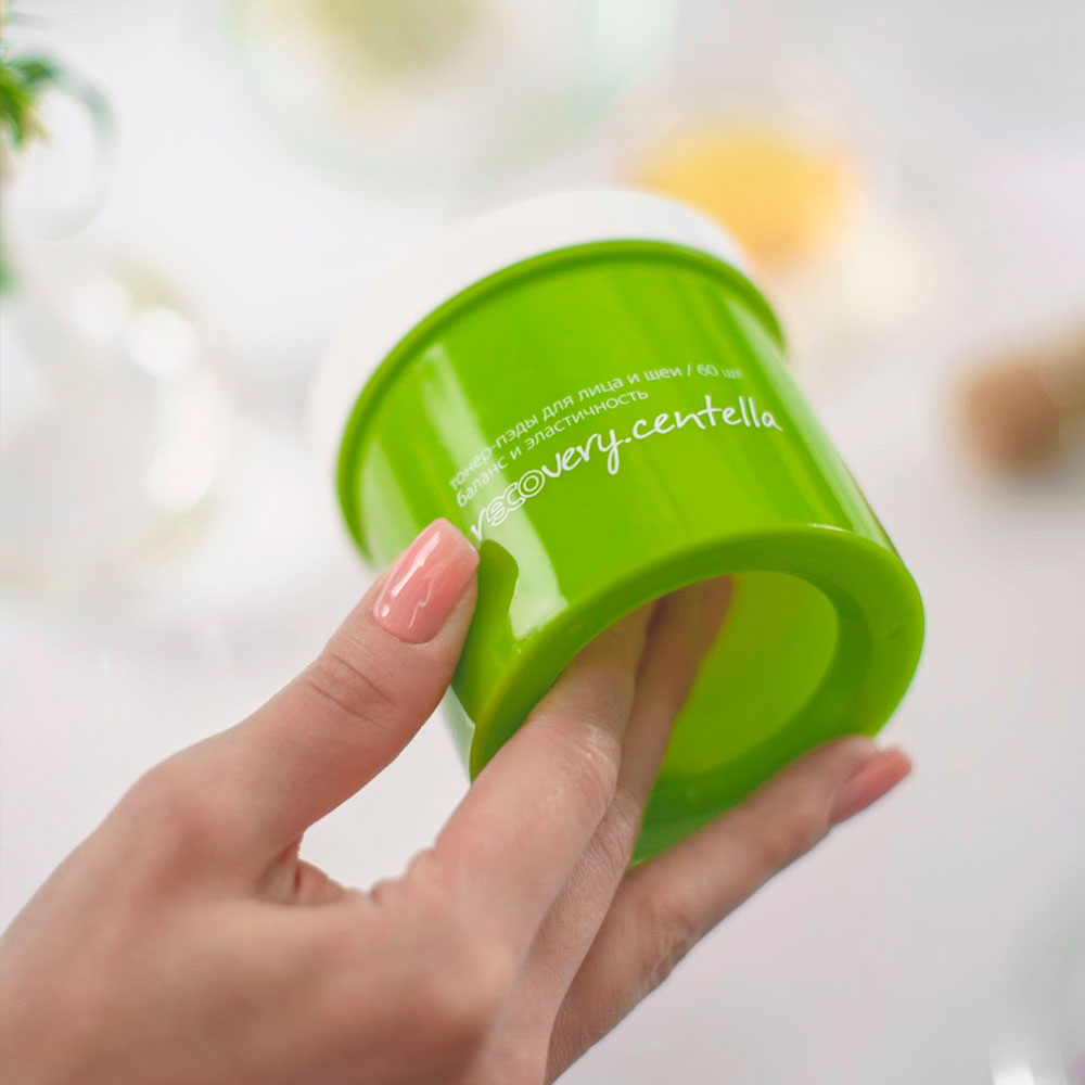 Recovery.centella, Тонер-пэды для лица и шеи баланс и эластичность, 60 шт