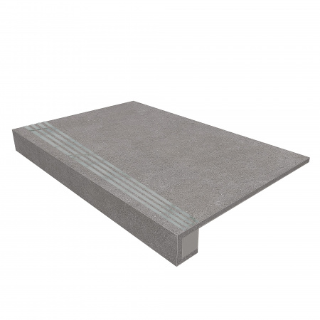 Комплект (Ступень LN02 (33x120) непол. (прямоугол. бортик) + Подступенок (14,5x120))