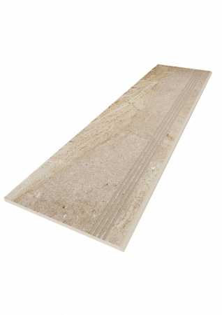 Комплект (Ступень KA03  (33x120) непол. (прямоугол. бортик) с насечками + Подступенок (14,5x120))