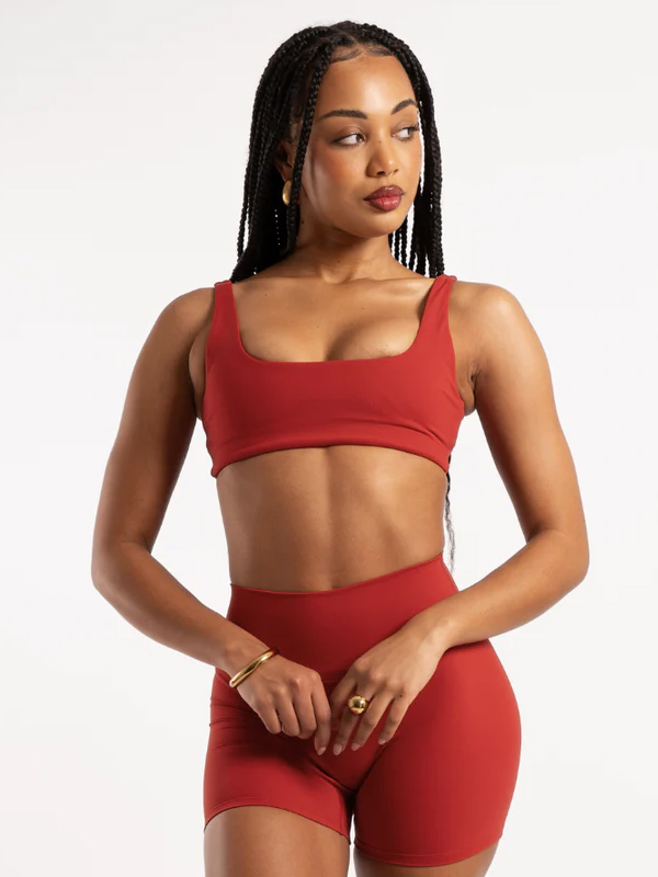 Square Neck Crop Cherry