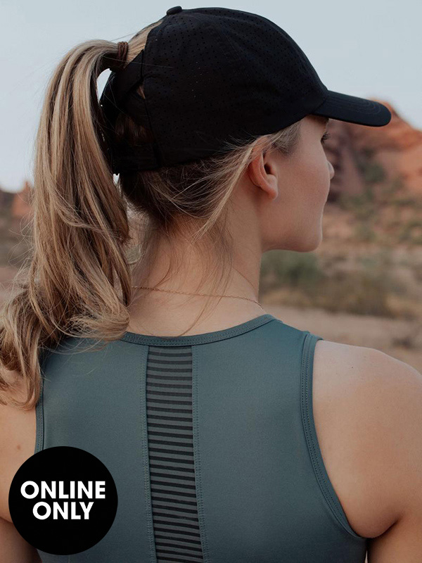 Ponytail Active Black Cap