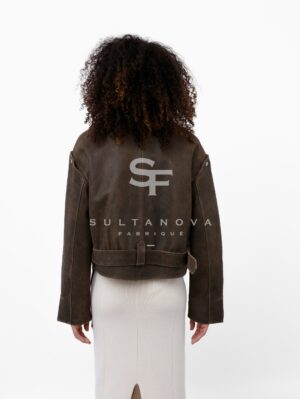 Brown Laser Jacket with Sleeves