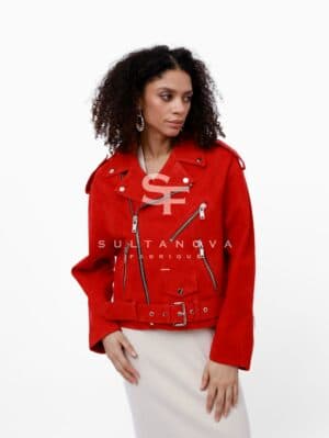 RED Suede Jacket