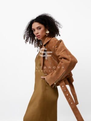Sandy Suede Jacket with Sleeves