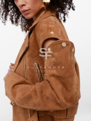 Sandy Suede Jacket with Sleeves