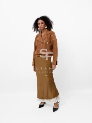 Sandy Suede Jacket with Sleeves