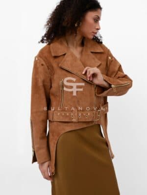 Sandy Suede Jacket with Sleeves