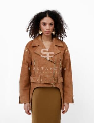 Sandy Suede Jacket with Sleeves