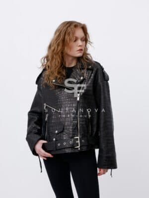 Black Croco Jacket