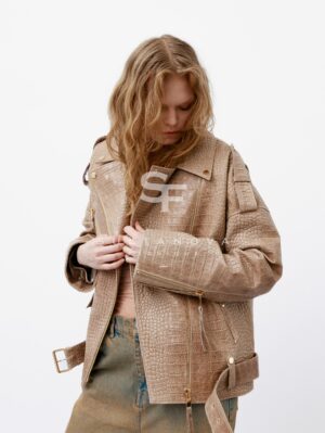 Beige Croco Jacket