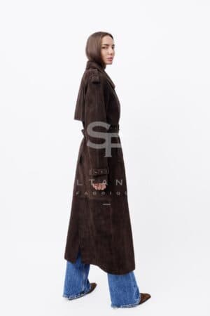 Chocolate Suede Trench Coat