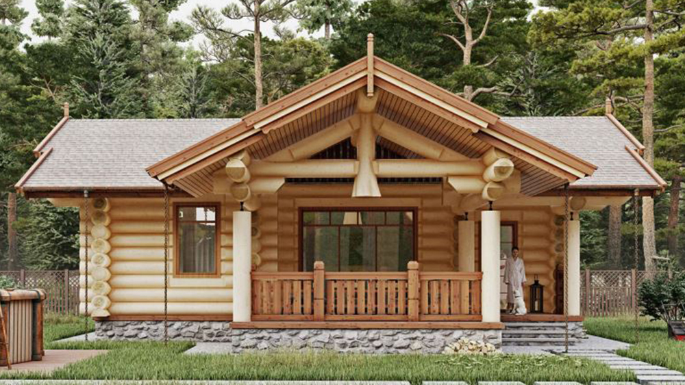 Баня с открытой беседкой "Сагсагай"