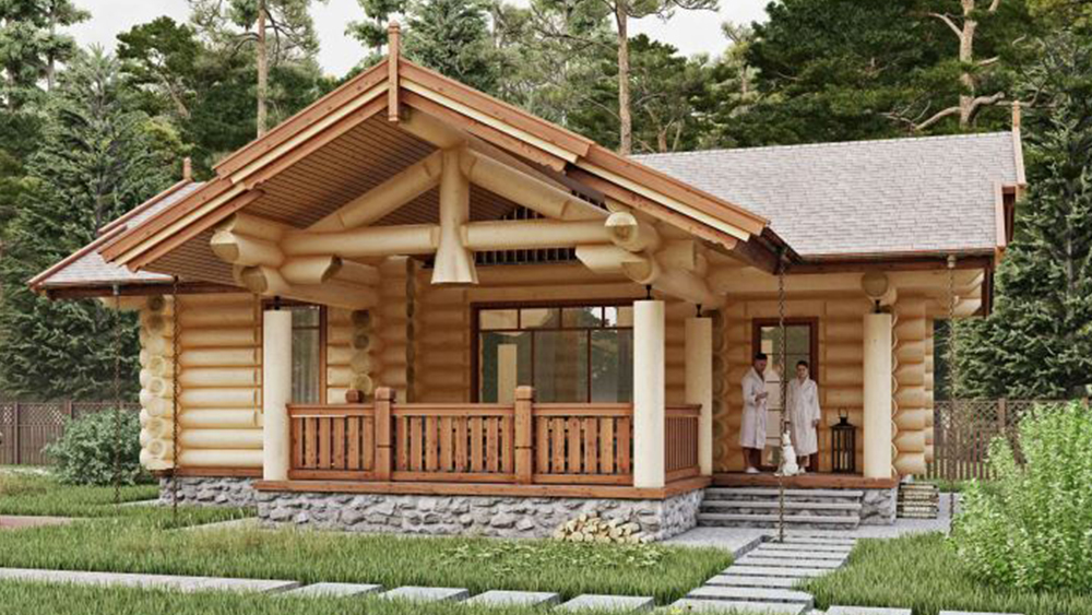 Баня с открытой беседкой "Сагсагай"