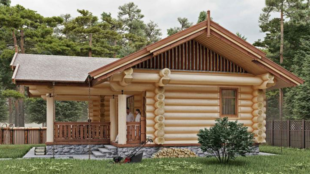 Баня с открытой беседкой "Сагсагай"