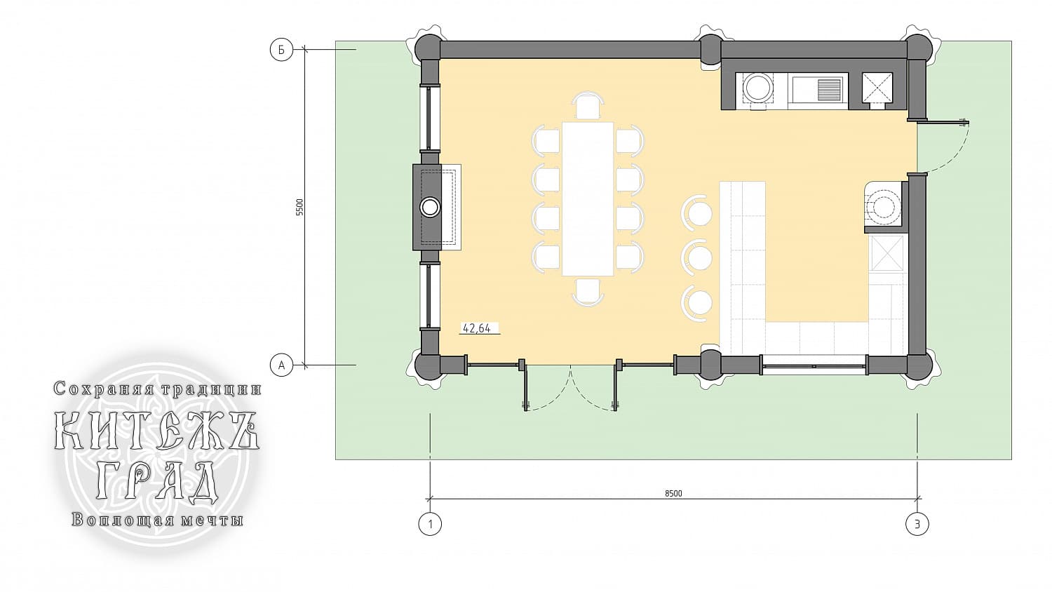 Беседка барбекю с мангалом
