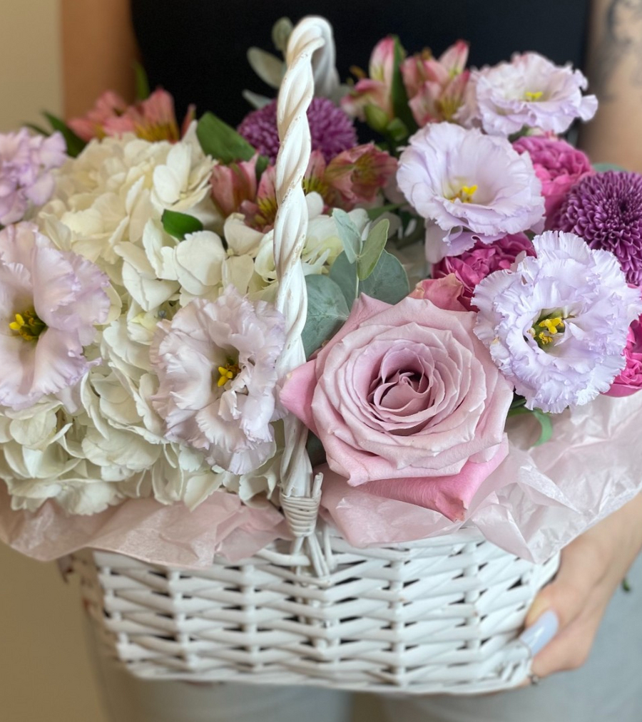 Корзина ажурных цветов