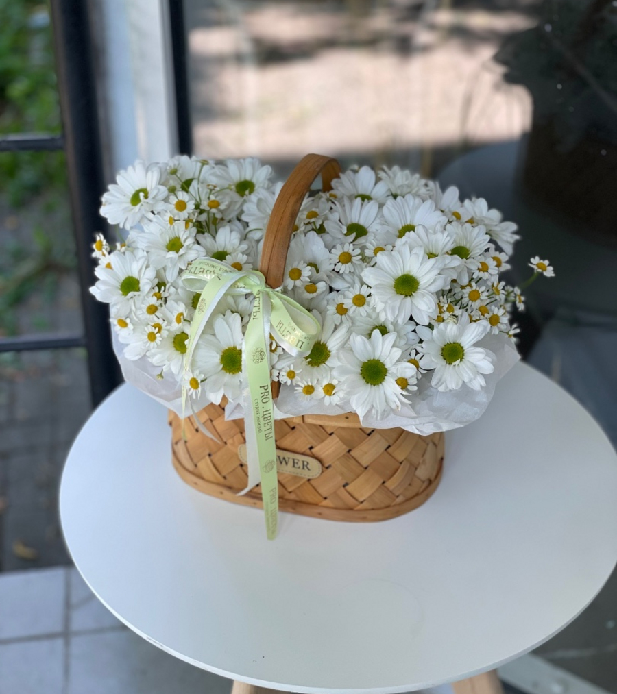 Корзина дуэт ромашек